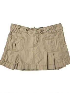 Vintage Y2K GAP Kids Khaki Cargo Skort Size 4 Pleated Mini Skirt 2005